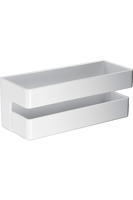 Jabonera frontal de PVC en color blanco ABL006