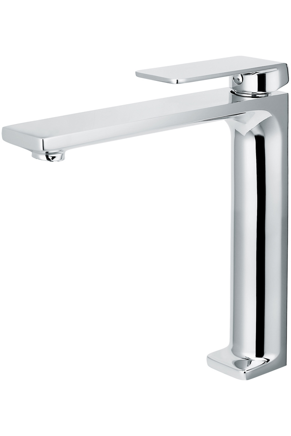 Monomando de lavabo caño alto cromado serie Fiyi