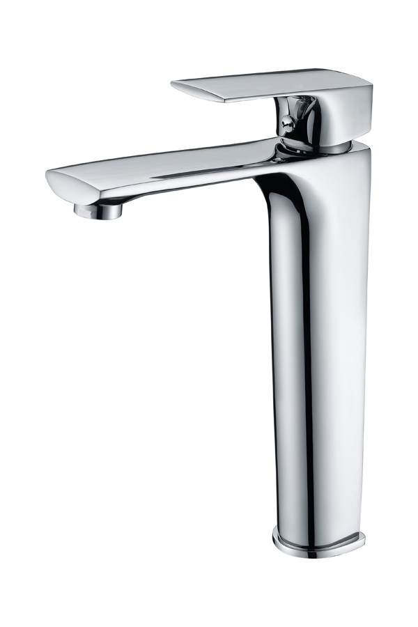 Monomando de lavabo caño alto cromado serie Bali