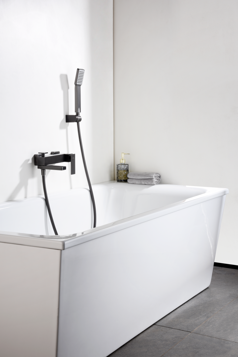 Grifería de baño y ducha monomando black gun metal serie Pisa