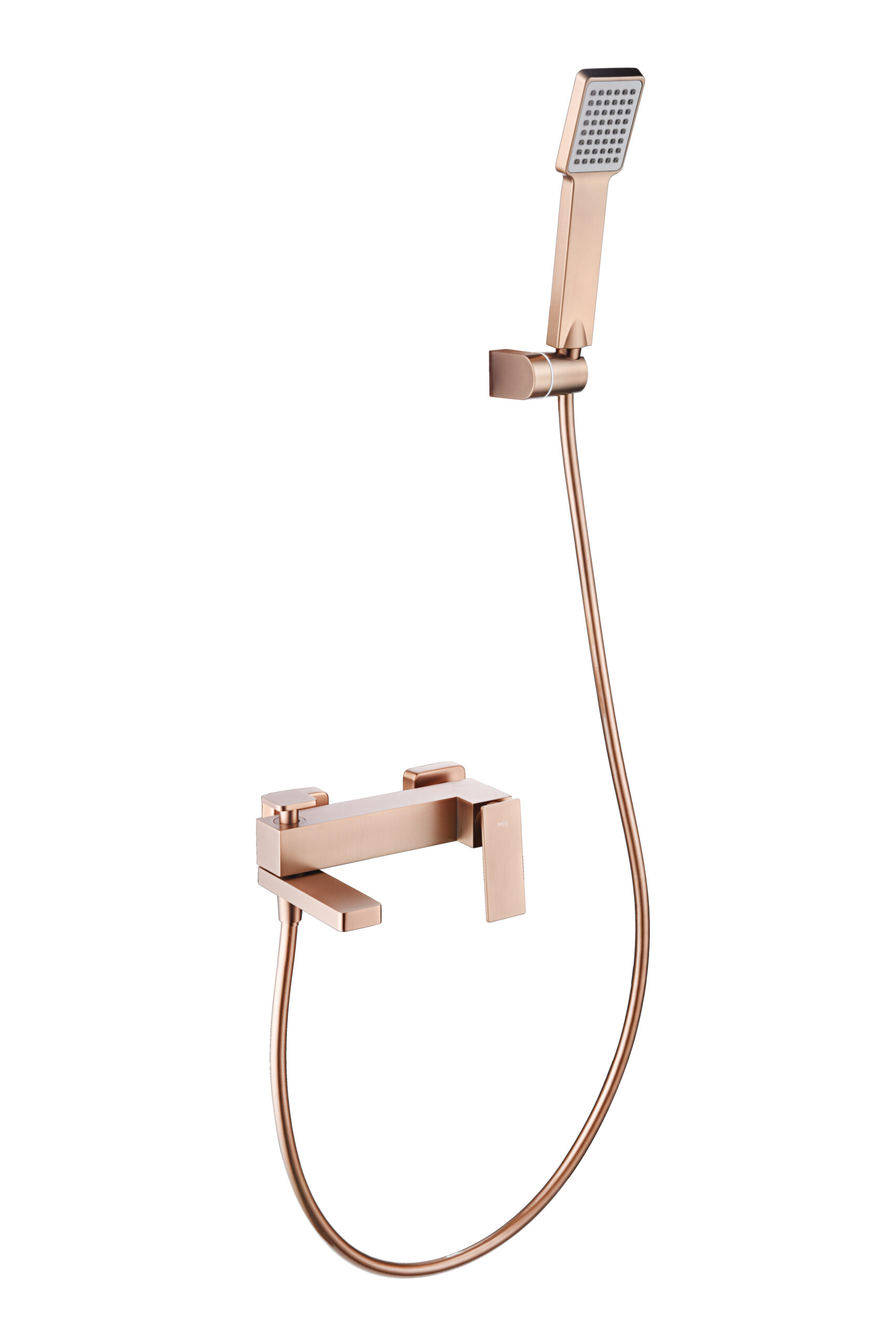 Grifería de baño y ducha monomando oro rosa cepillado serie Pisa