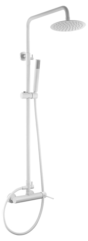 Barra de ducha monomando blanca serie Milos