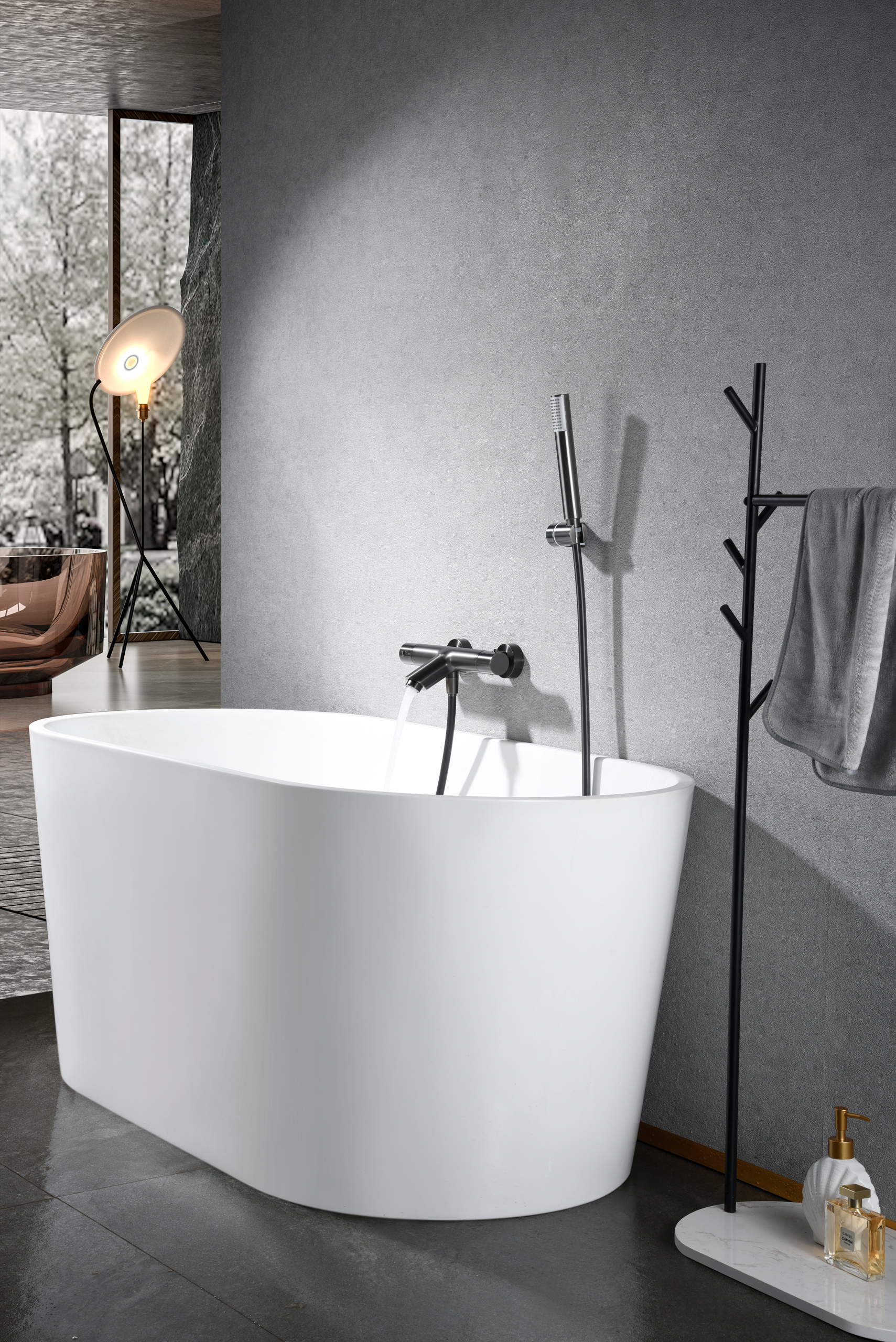 Grifería baño y ducha termostático black gun metal serie Monza