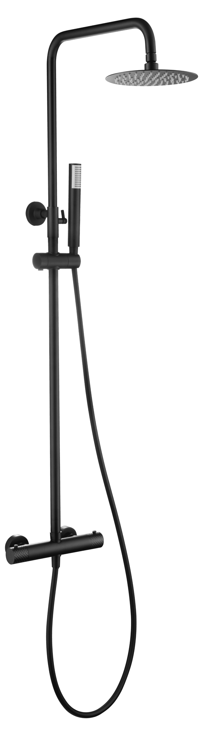 IMEX - Barra de ducha termostática negro mate Génova