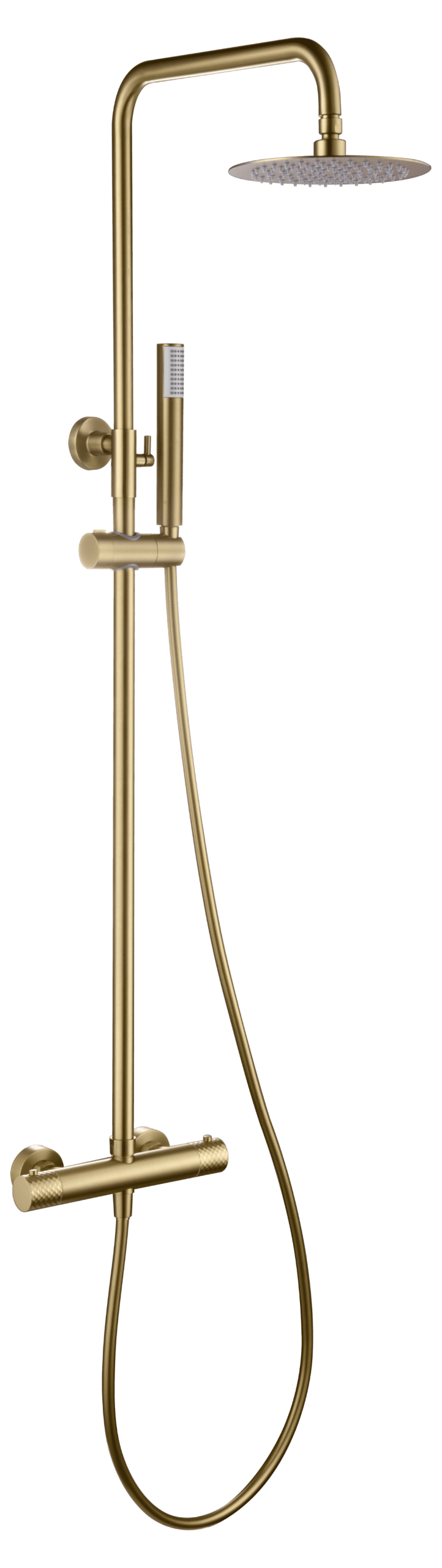 IMEX - Barra de ducha termostática oro cepillado serie Génova