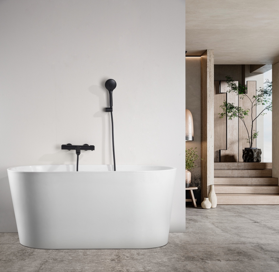 Grifería baño y ducha termostática negro mate serie Eco-Kent
