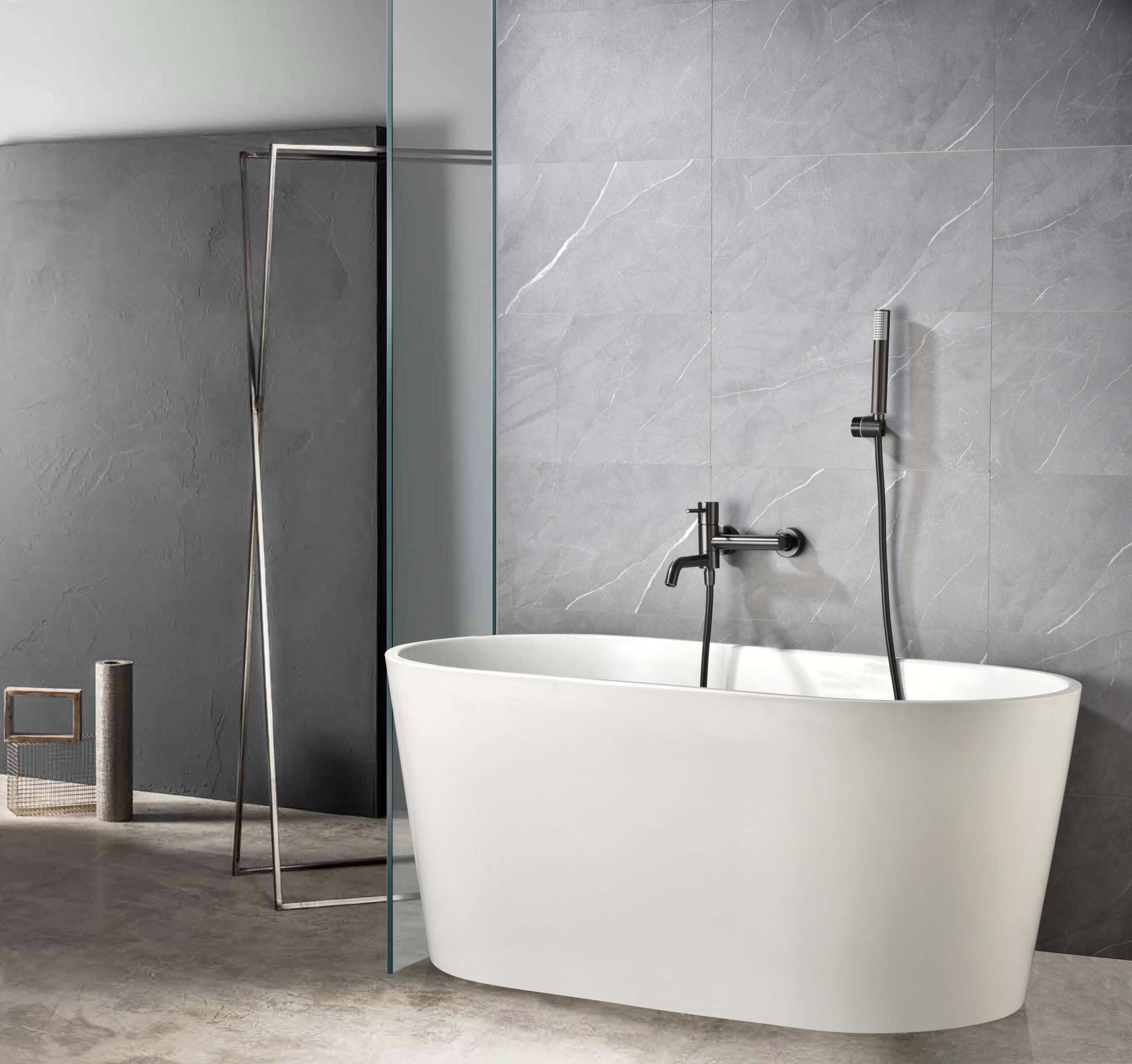 Grifería baño y ducha monomando black gun metal serie Monza