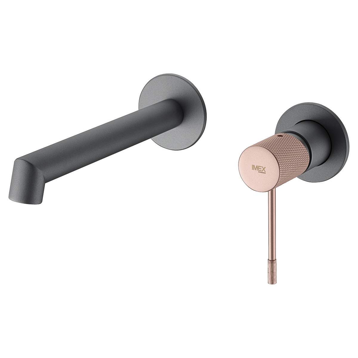 Grifo de lavabo empotrado monomando gris mate/ champagne serie Line