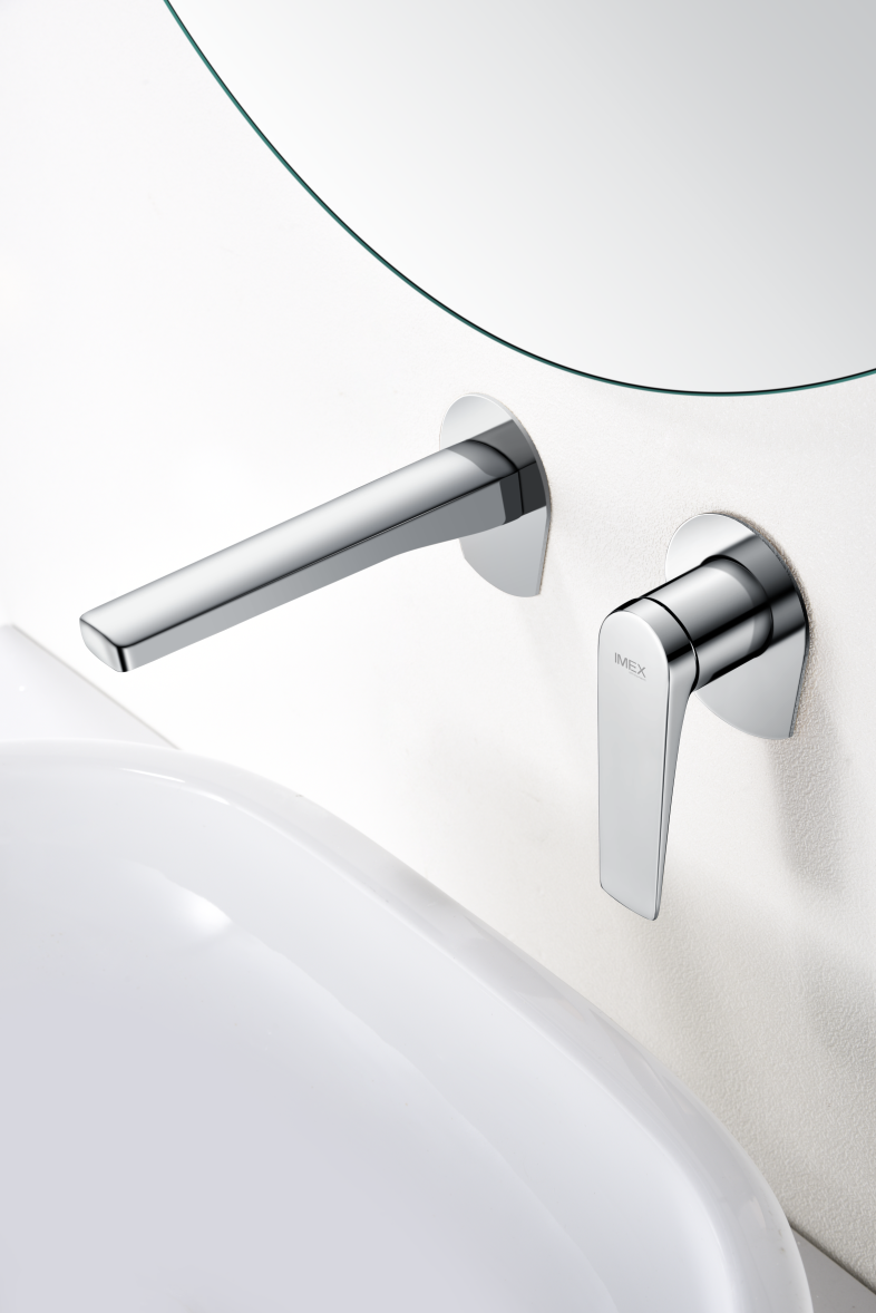 Grifo de lavabo empotrado monomando cromado serie Delos