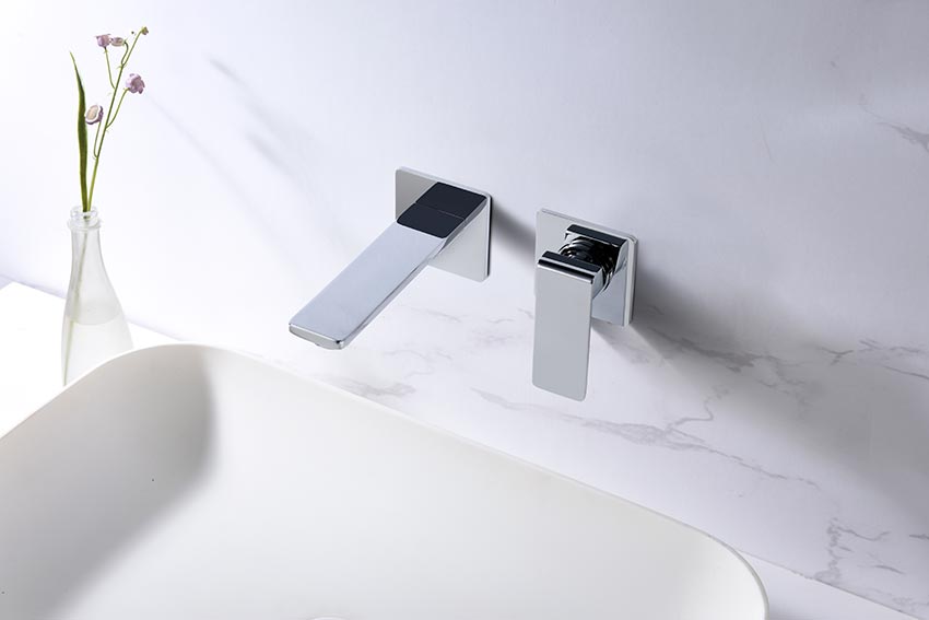 Grifo de lavabo empotrado cromado serie Fiyi