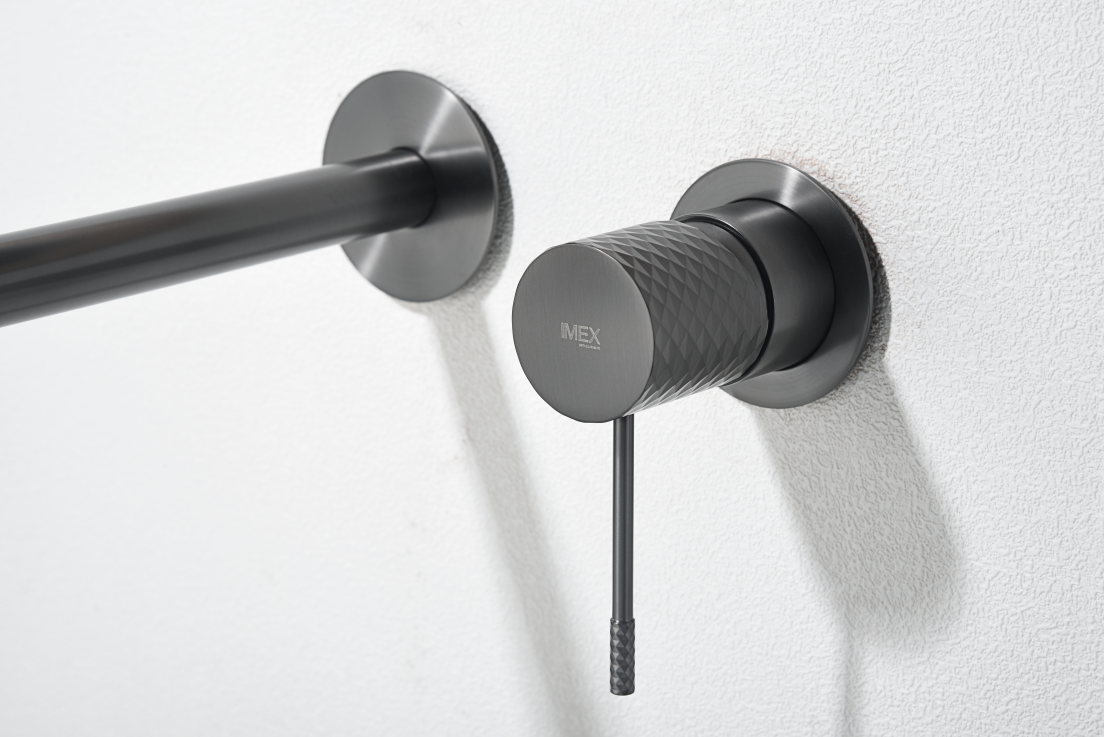 Grifo de lavabo empotrado monomando black gun metal serie Génova