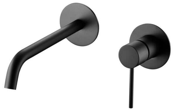 Grifo de lavabo empotrado negro mate serie Milos