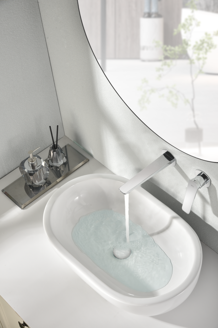 Grifo de lavabo empotrado monomando cromado serie Nápoles