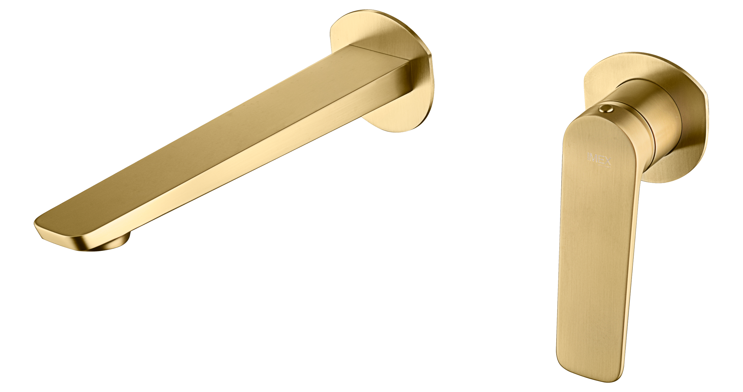 Grifo de lavabo empotrado monomando oro cepillado serie Nápoles