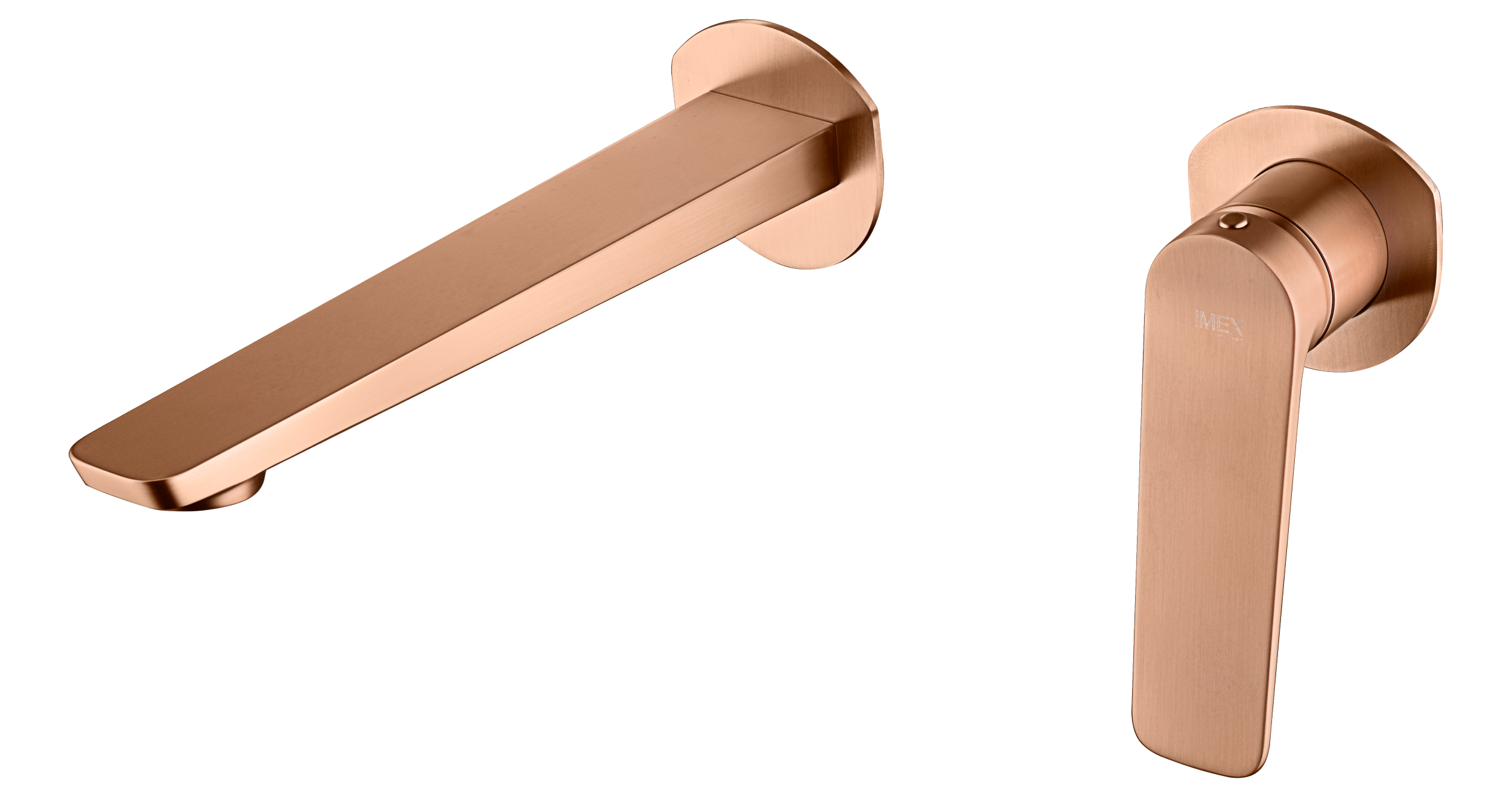 Grifo de lavabo empotrado monomando oro rosa cepillado serie Nápoles