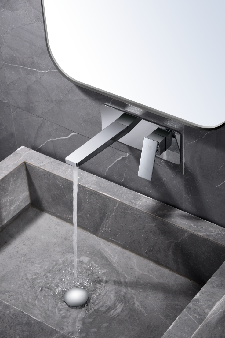 Grifo de lavabo empotrado monomando cromado serie Pisa