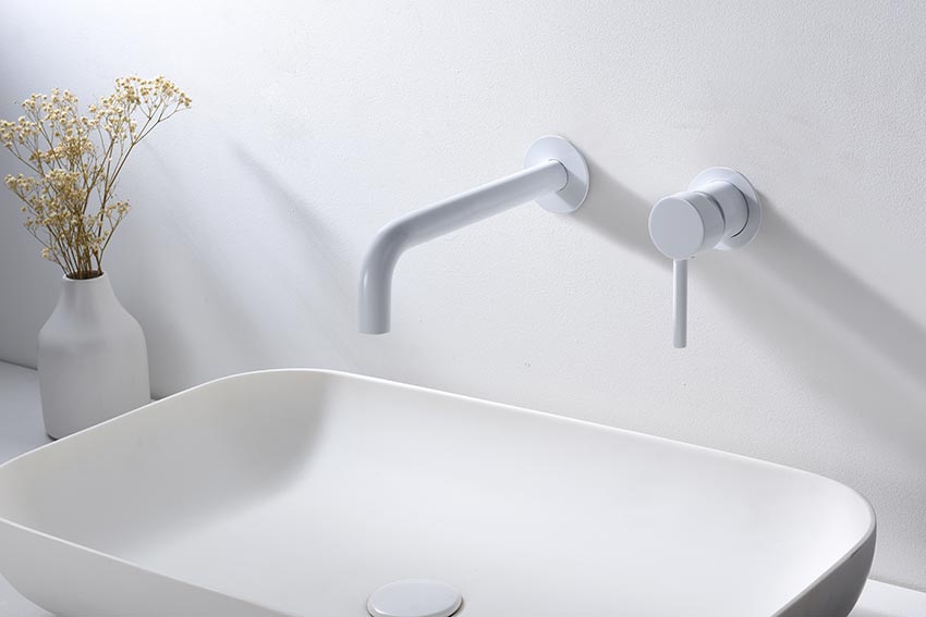 Grifo de lavabo empotrado blanco mate serie Etna