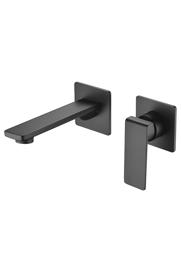 Grifo de lavabo empotrado negro mate serie Fiyi