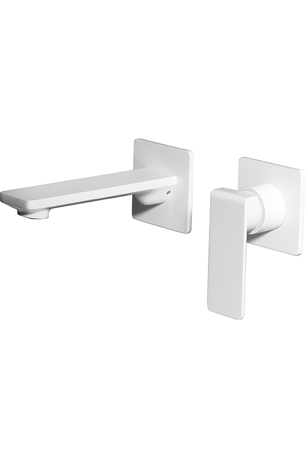 Grifo de lavabo empotrado blanco mate serie Fiyi