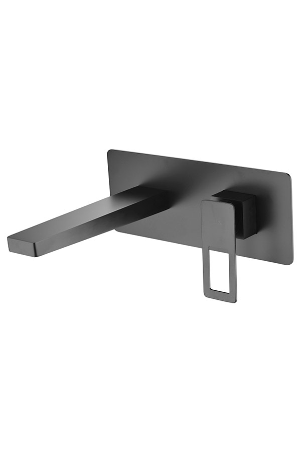 Grifo de lavabo empotrado negro mate serie Suecia